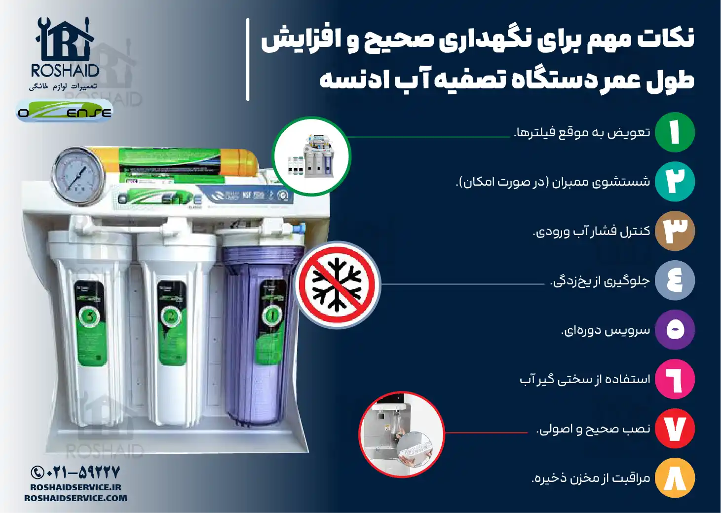 نکات مهم برای نگهداری صحیح و افزایش طول عمر دستگاه تصفیه آب خانگی ادنسه